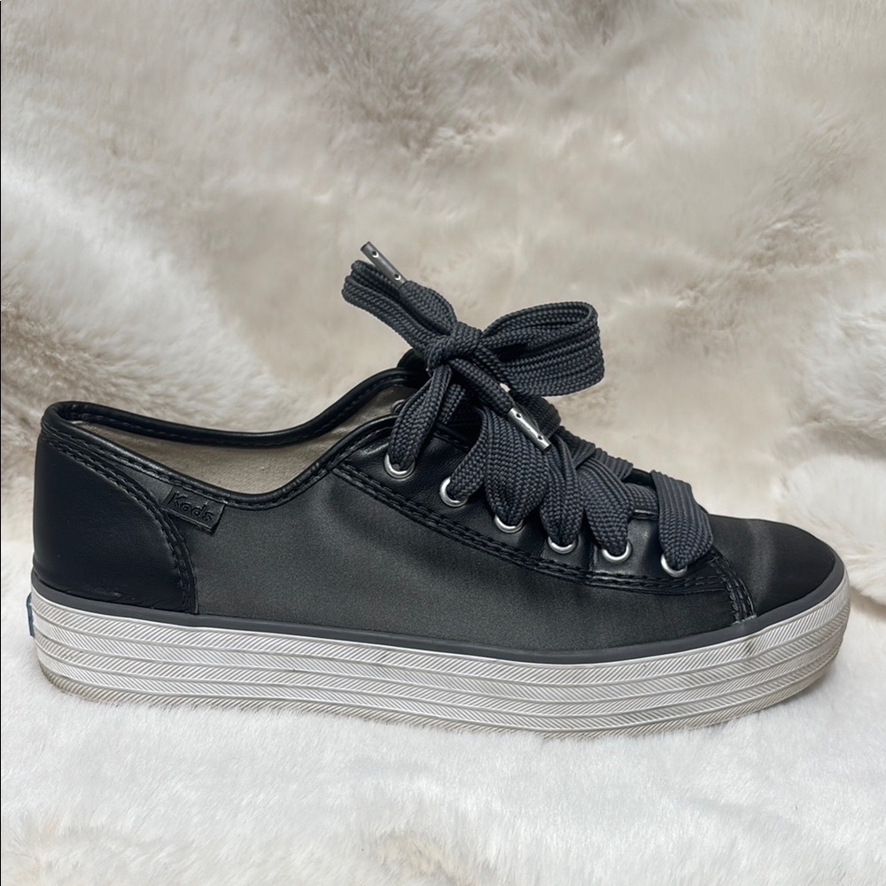 Keds Women's grey satin and leather  Sneakers